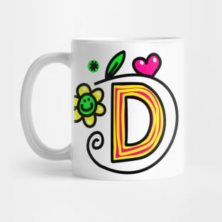 Letter D abc monogram hand drawn colorful alphabet Mug